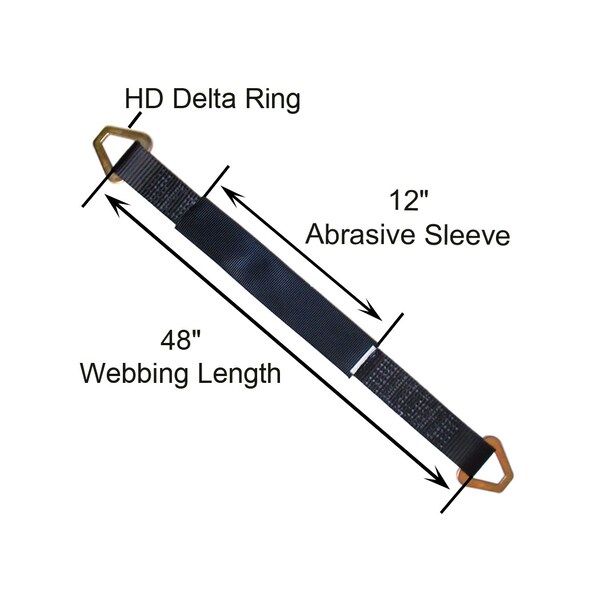 2 X 48 Axle Straps W/ Sleeve & D Rings WLL: 3, 333 Lbs. , PK2